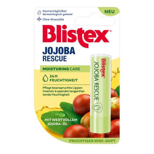 Blistex Jojoba Rescue Lippenpflegestift in Verpackung